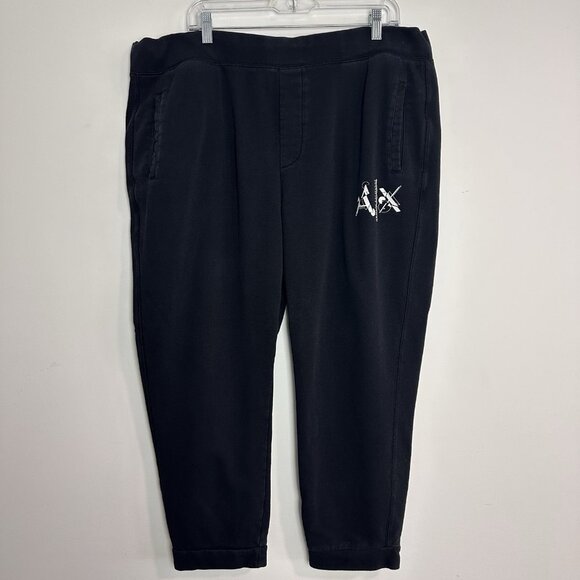 A|X Armani Exchange Black Drawstring  Jogger Sweatpants Men's Size 2XL - Picture 1 of 14